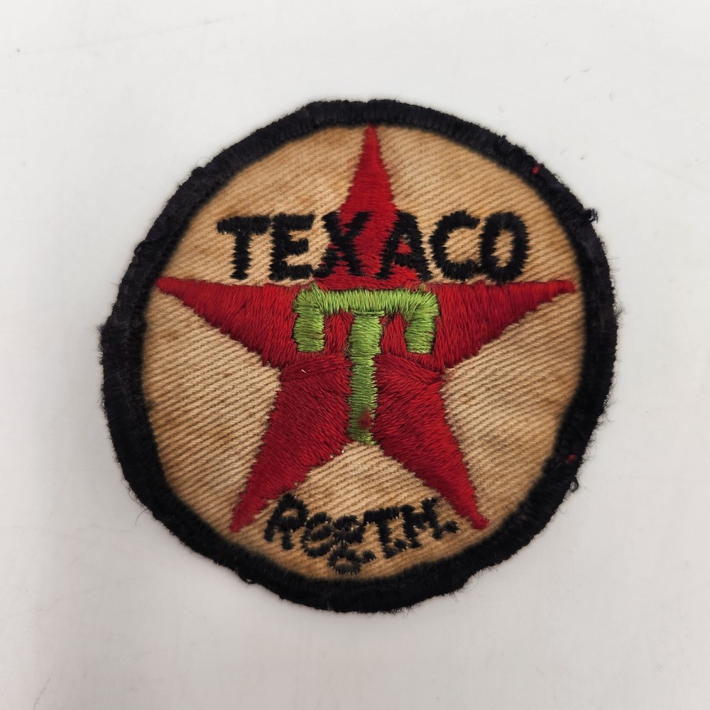 Vintage Texaco Gas Oil Red Star Logo Embroidered Patch 3in Round Uniform Sew On